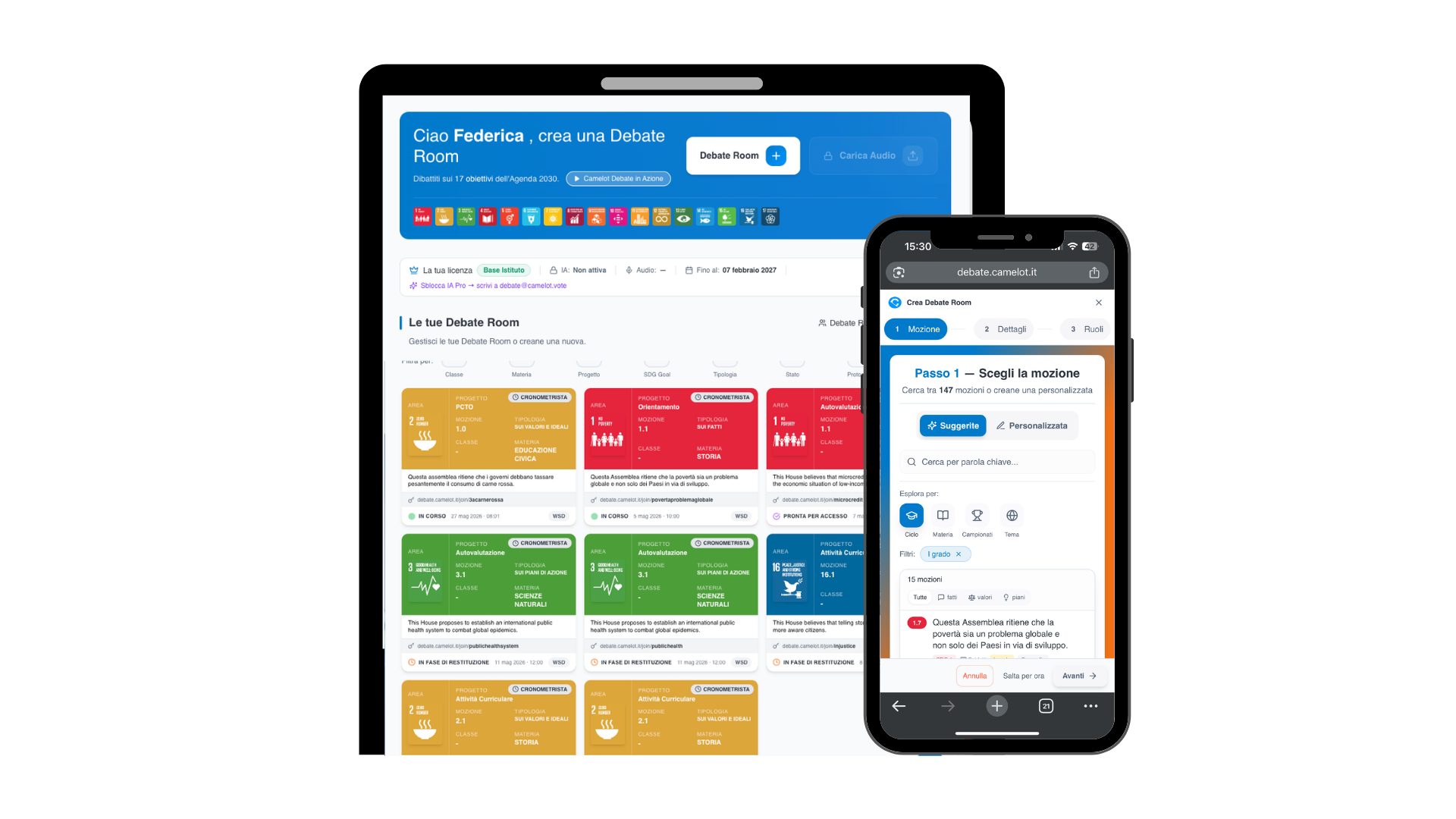 Mockup Piattaforma di Debate e analisi IA
